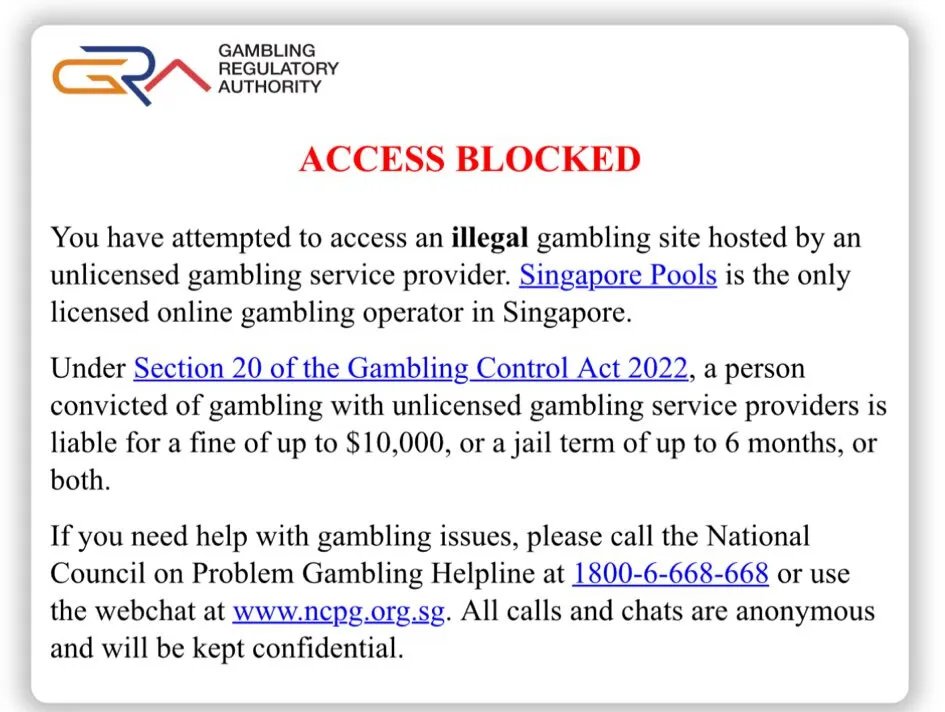 Polymarket has been banned in Singapore, declared an illegal gambling site